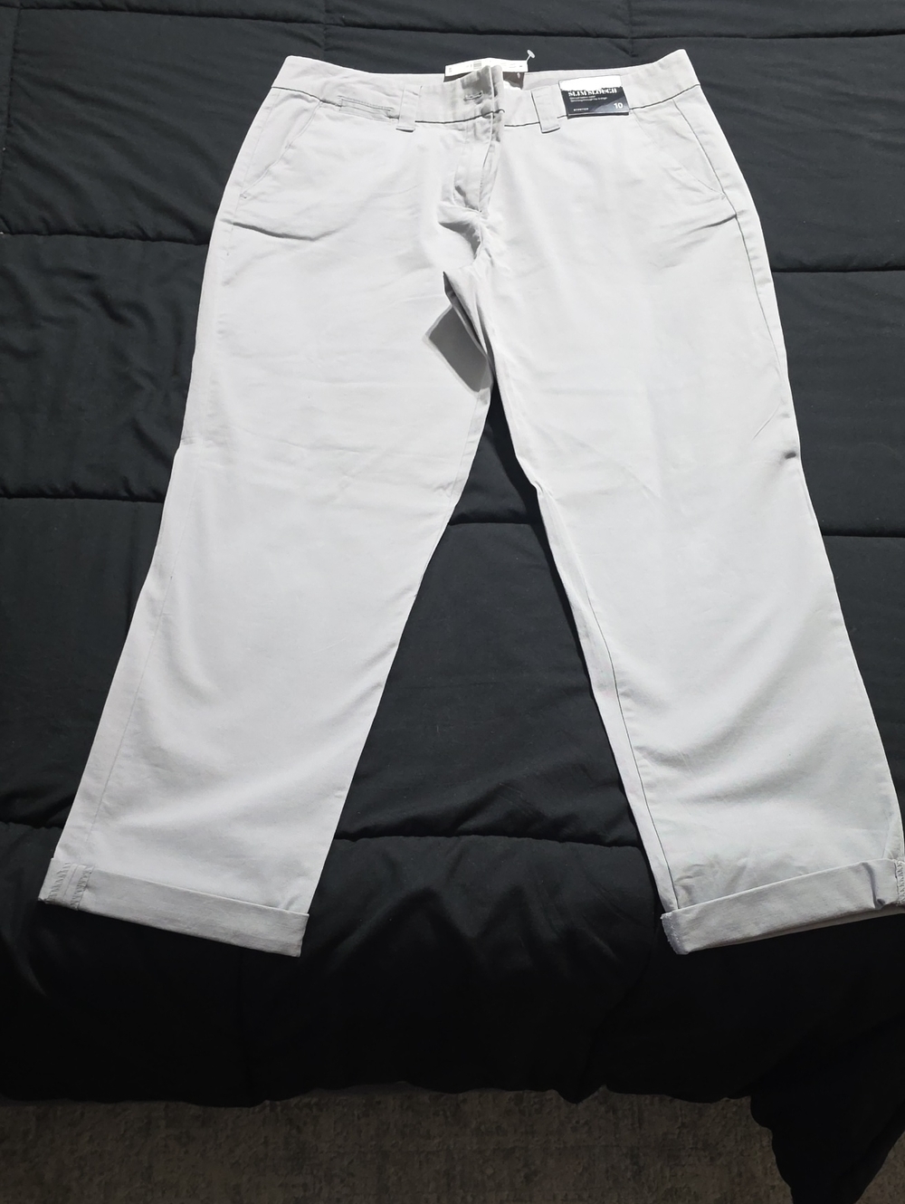 Womens Light Gray Casual Chino Pants